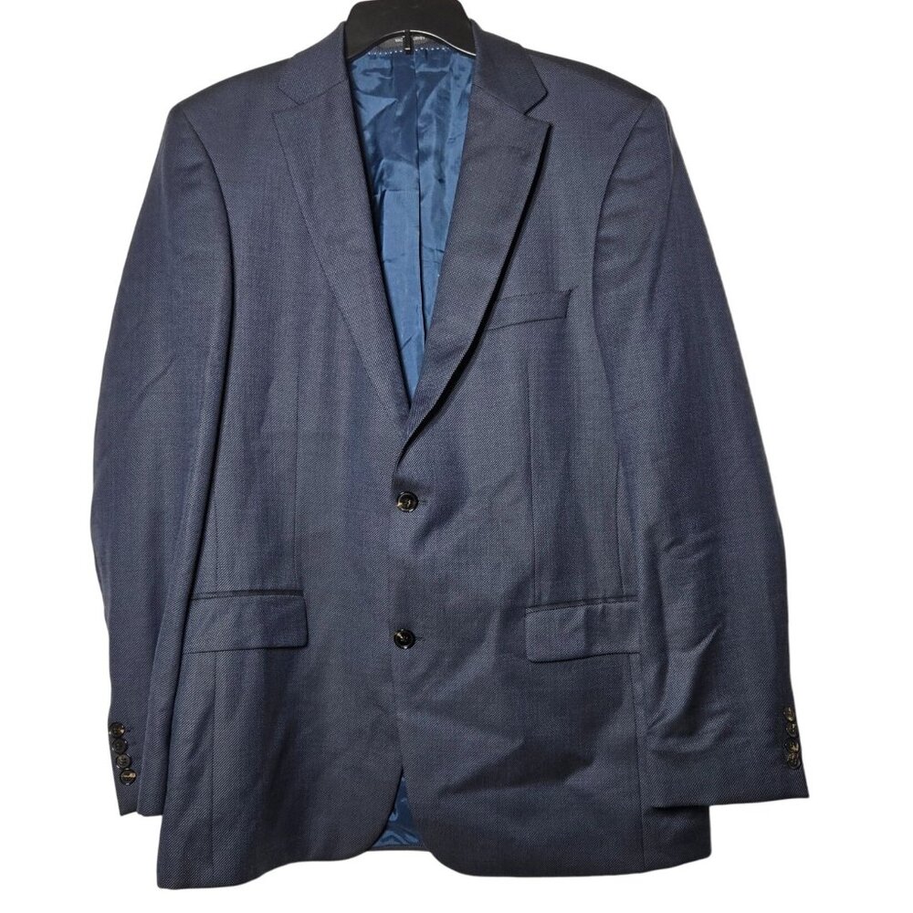 Boss Hugo Boss Pasolini US Blue Wool 2 Button Sports Coat Size 42L Jacket Blazer